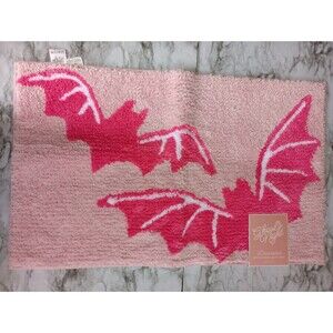 Ghoul's Night Pink Bat Wing Bath Rug 18x30